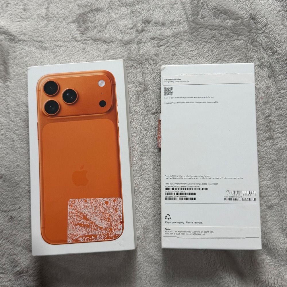 Apple‎ iPhone 17 Pro Max 256GB Cosmic Orange Empty Retail Box Packaging A3257